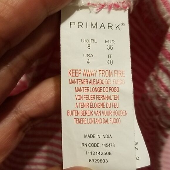 PRIMARK Striped Embroidered Dress Size 4 - Picture 8 of 9